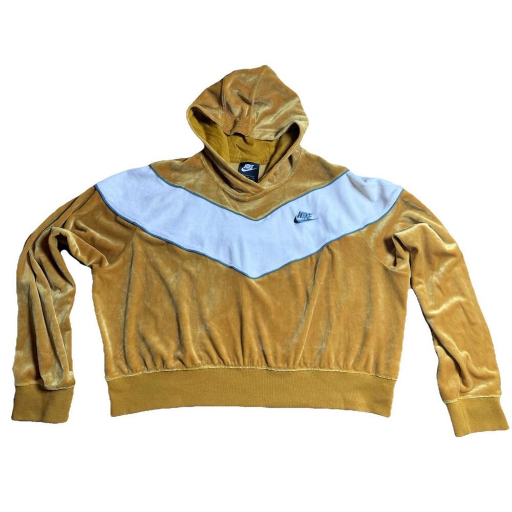 Nike Casual Top Womens Gold And White Cropped Long Sleeve XL *see Photos!